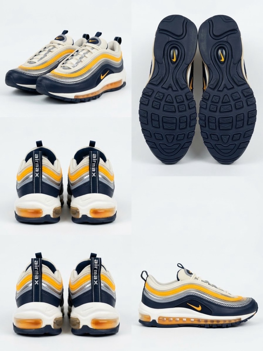 Nike Air Max 97 Men’s Sneakers - Navy, Yellow, White